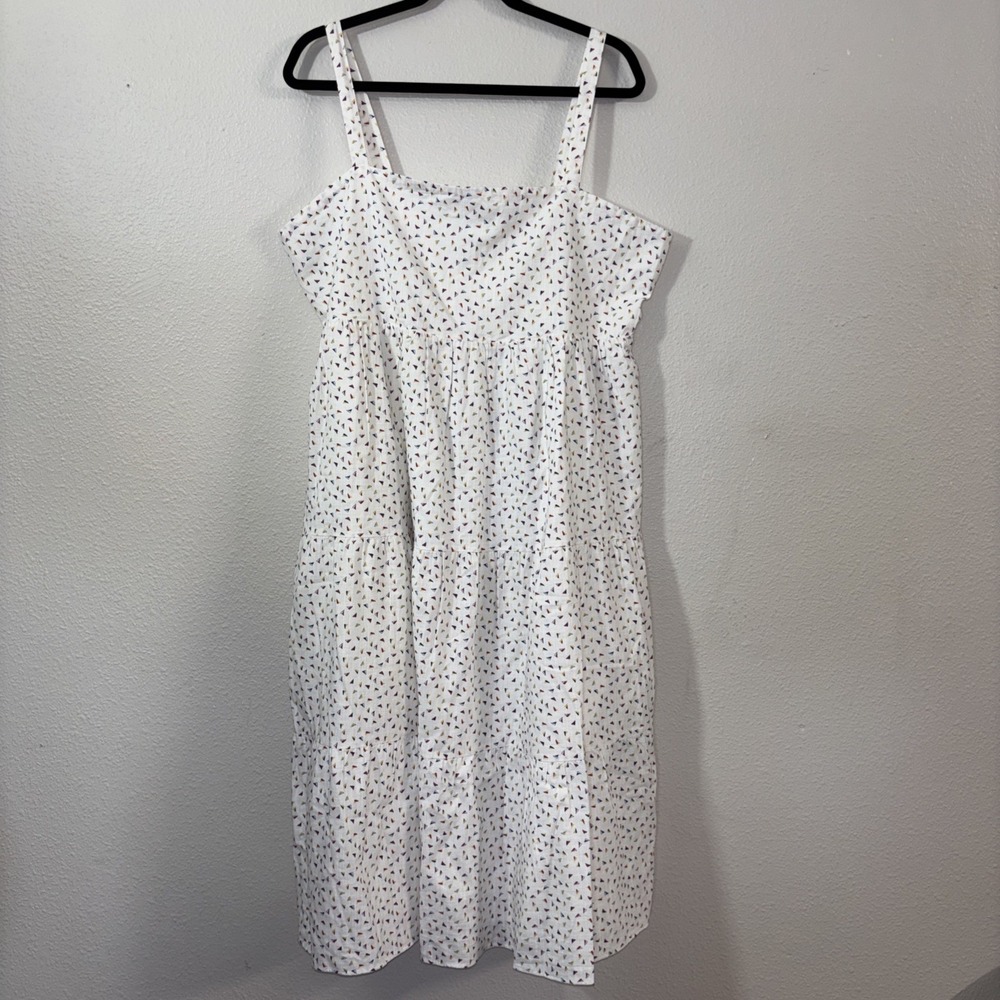 Vineyard Vines Mini Smocked Dress Women's XL White Nautical Sailboat Cruise Boho